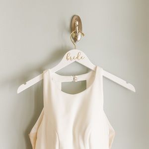 “Bride” White and Gold Wooden Hanger